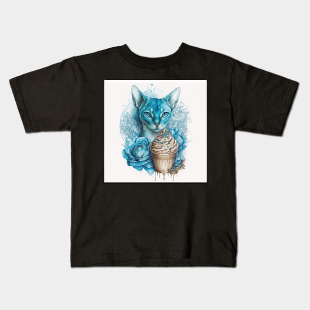 Abyssinian Cute Portrait Kids T-Shirt by Enchanted Reverie